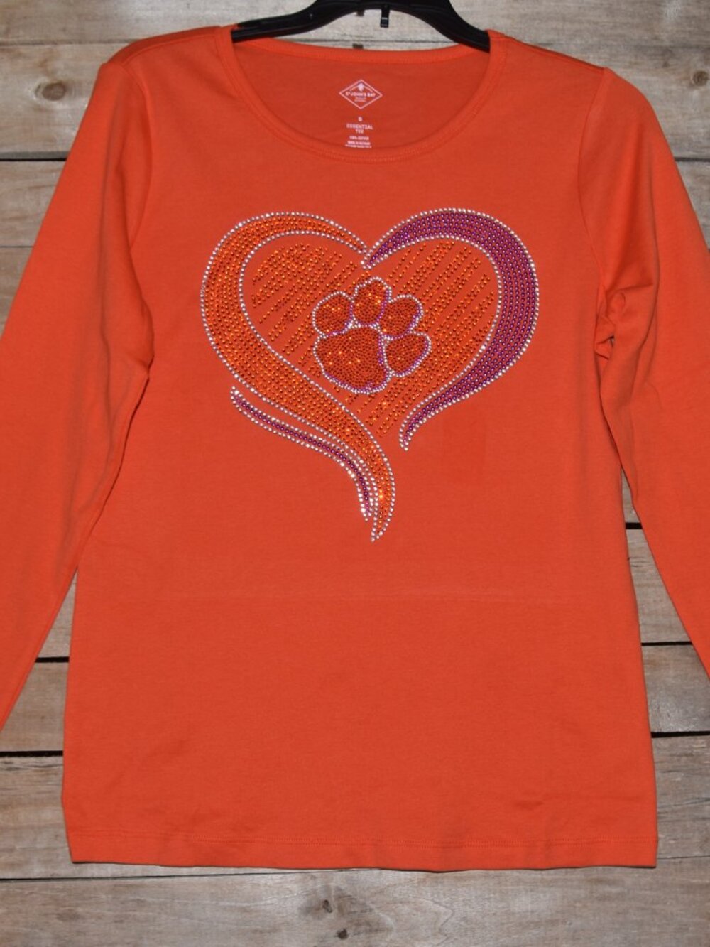 Clemson Tigers orange LS Round Neck shirt sz XS, S,M,L,XL,XXL,1X,2X,3X,4X,5X